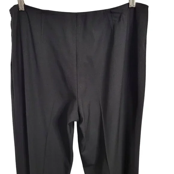 Ralph Lauren Womens Black Label Sz 12 Pants Career Flat Front Side Zip Wide Leg - Picture 5 of 10